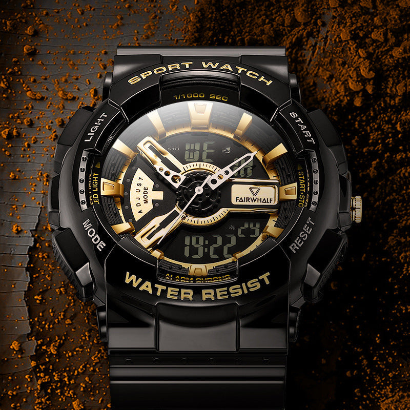 HKM-522451 Men's Electronic Fashion Watch with Alarm, Chronograph, 50m Water Resistance, and Rubber Strap