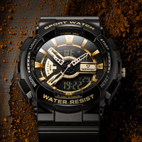 HKM-522451 Men's Electronic Fashion Watch with Alarm, Chronograph, 50m Water Resistance, and Rubber Strap