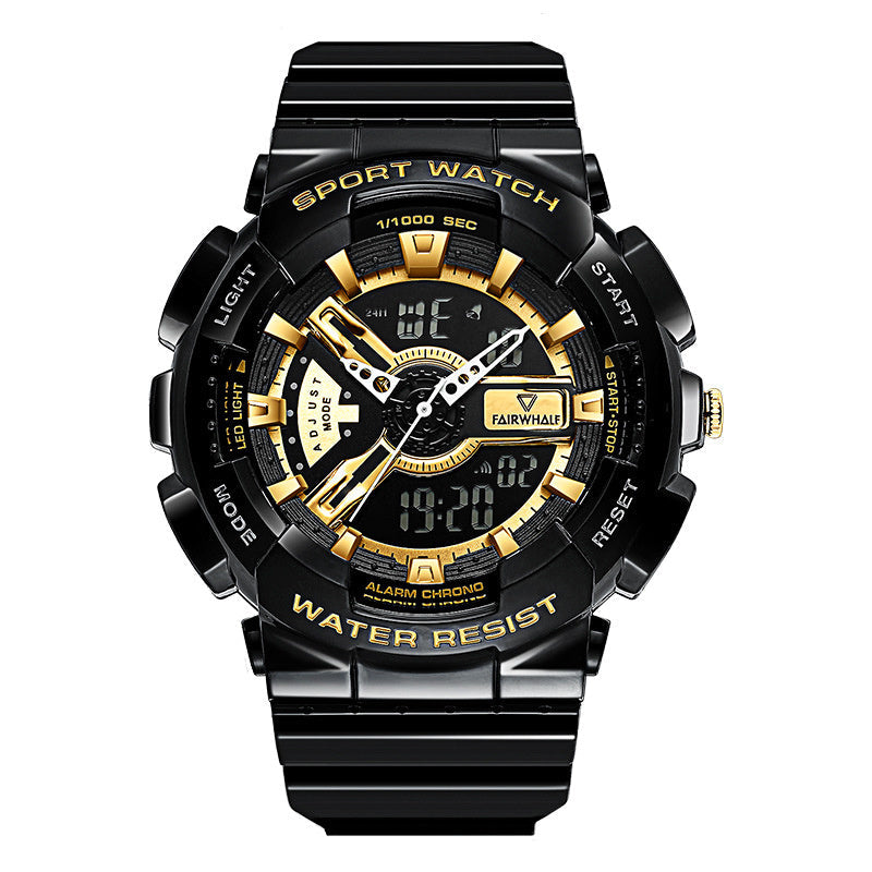 HKM-522451 Men's Electronic Fashion Watch with Alarm, Chronograph, 50m Water Resistance, and Rubber Strap