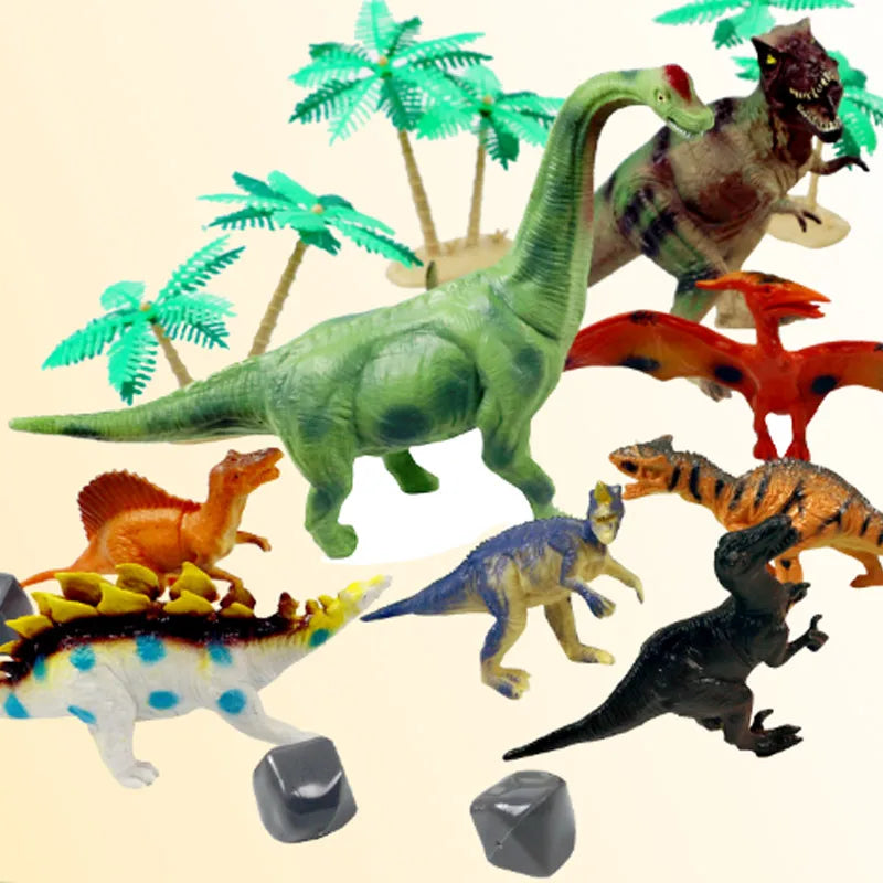 HKM-522579 Miniature Dinosaur Figures Set - 14Pcs Safari & Wild Animal Toys for Kids