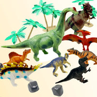 HKM-522579 Miniature Dinosaur Figures Set - 14Pcs Safari & Wild Animal Toys for Kids