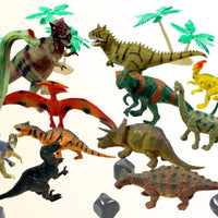HKM-522579 Miniature Dinosaur Figures Set - 14Pcs Safari & Wild Animal Toys for Kids