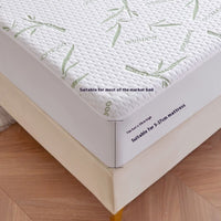 HKM-522771 Bamboo Fiber Air Layer Jacquard Waterproof Mattress Protector with Plant and Flower Design