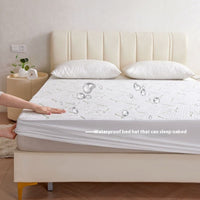 HKM-522771 Bamboo Fiber Air Layer Jacquard Waterproof Mattress Protector with Plant and Flower Design