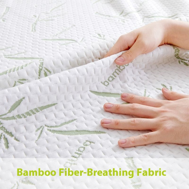 HKM-522771 Bamboo Fiber Air Layer Jacquard Waterproof Mattress Protector with Plant and Flower Design