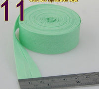 HKM-522771 Cotton Bias Tape with Miter-Cut Edging - 20mm Wide, 5m Length, Available in 34 Colors