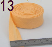 HKM-522771 Cotton Bias Tape with Miter-Cut Edging - 20mm Wide, 5m Length, Available in 34 Colors