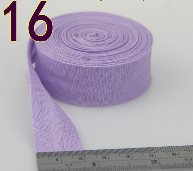 HKM-522771 Cotton Bias Tape with Miter-Cut Edging - 20mm Wide, 5m Length, Available in 34 Colors