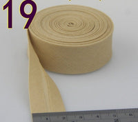 HKM-522771 Cotton Bias Tape with Miter-Cut Edging - 20mm Wide, 5m Length, Available in 34 Colors