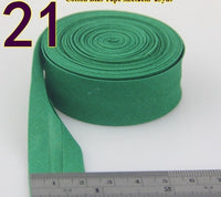 HKM-522771 Cotton Bias Tape with Miter-Cut Edging - 20mm Wide, 5m Length, Available in 34 Colors
