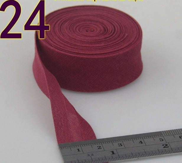 HKM-522771 Cotton Bias Tape with Miter-Cut Edging - 20mm Wide, 5m Length, Available in 34 Colors