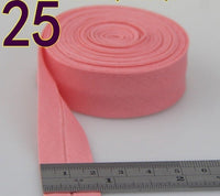 HKM-522771 Cotton Bias Tape with Miter-Cut Edging - 20mm Wide, 5m Length, Available in 34 Colors