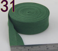 HKM-522771 Cotton Bias Tape with Miter-Cut Edging - 20mm Wide, 5m Length, Available in 34 Colors