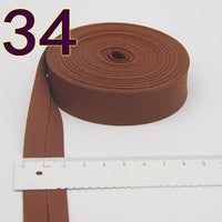 HKM-522771 Cotton Bias Tape with Miter-Cut Edging - 20mm Wide, 5m Length, Available in 34 Colors