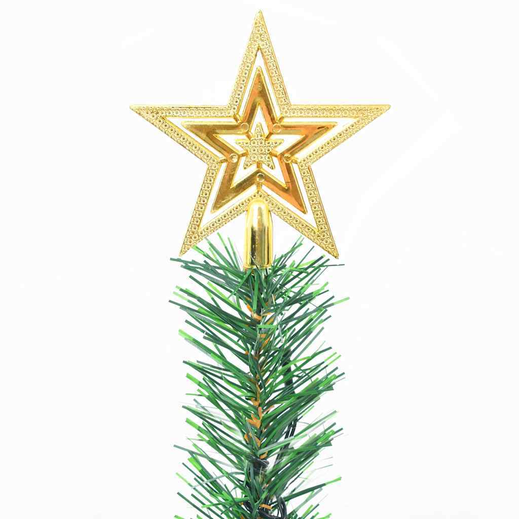 HKM-522899 Green Illuminated Artificial Christmas Tree with Ornaments, 64 cm Height, Waterproof with 20 LED Lights