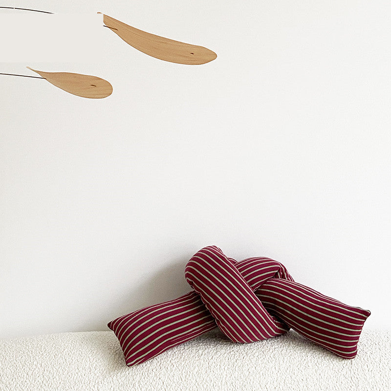 HKM-522899 Knotted Waist and Shoulder Multifunctional Retro Striped Pillow 14x180cm
