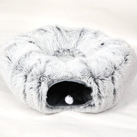 HKM-522899 Rainbow & Gray Plush Cat Tunnel Nest for Multiple Cats - 95cm Diameter