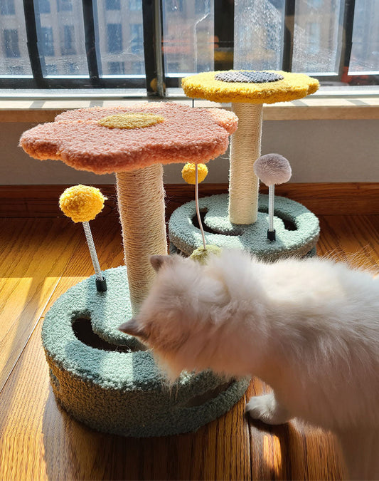HKM-523091 Colorful Cat Scratch Board and Climbing Frame with Sisal Rope for Cats