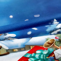 HKM-523091 Digital Printed Three-Piece Christmas Bedding Set with Santa Claus, Christmas Tree, and Snowman