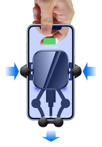 HKM-523155 Luminous Fast Charging Car Wireless Charger - Model GY-C6, Type-C Interface, Compatible with Apple, Huawei, Samsung, Xiaomi
