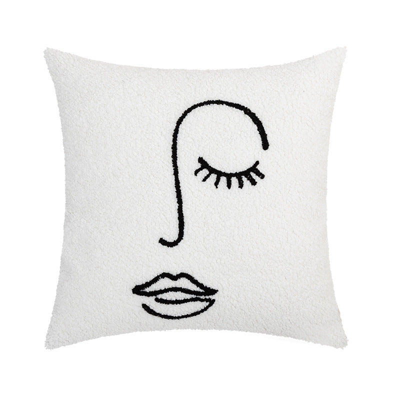 HKM-523219 Decorative Orange Heart Cushion Pillow Cover for Home Sofa - 45x45cm, Embroidered Design