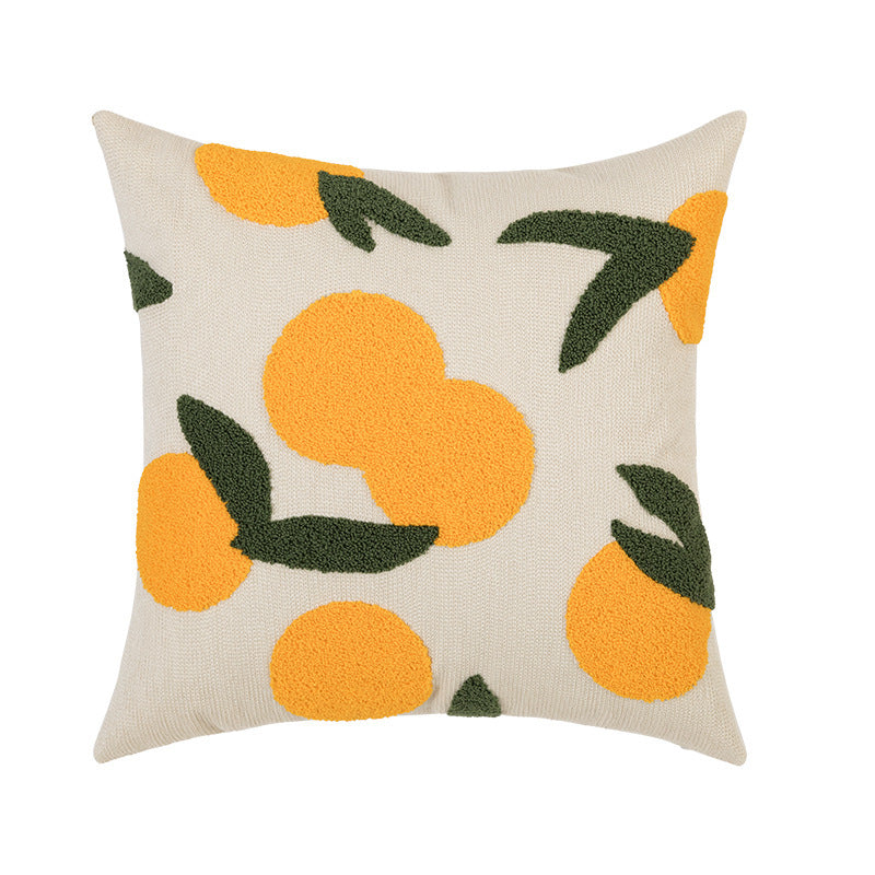 HKM-523219 Decorative Orange Heart Cushion Pillow Cover for Home Sofa - 45x45cm, Embroidered Design
