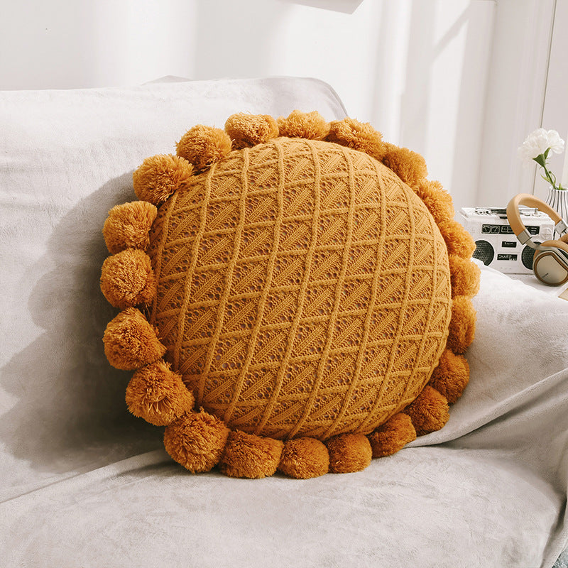 HKM-523219 Decorative Orange Heart Cushion Pillow Cover for Home Sofa - 45x45cm, Embroidered Design