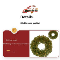 HKM-523219 LED Rattan Christmas Garland for Home Decor - Modern PVC Design Available in Multiple Sizes