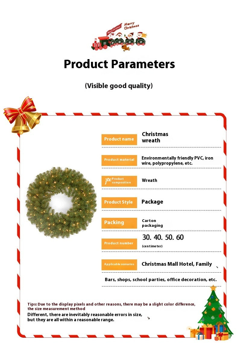 HKM-523219 LED Rattan Christmas Garland for Home Decor - Modern PVC Design Available in Multiple Sizes