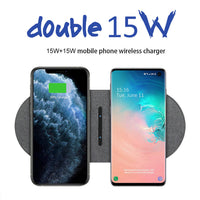 HKM-523347 Two-in-One Wireless Charger with Dual 15W Fast Charging for Apple Devices