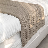 HKM-523411 Modern Minimalist Geometric Bed Runner and Pillowcase Set in Cream and Coffee - Various Sizes Available