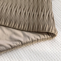 HKM-523411 Modern Minimalist Geometric Bed Runner and Pillowcase Set in Cream and Coffee - Various Sizes Available