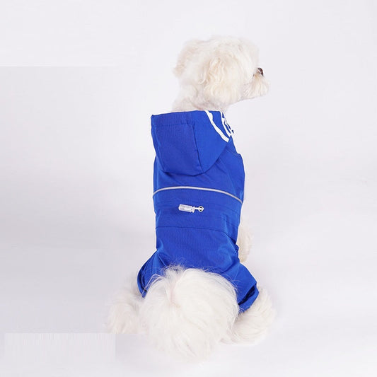 HKM-523539 Dog Raincoat for Small and Medium-Sized Dogs in Multiple Colors, Waterproof Polyester Material with Size Options