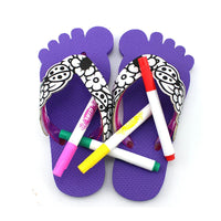 HKM-523667 DIY Colorful Doodle Slippers for Kids - Creative Drawing and Coloring Toy Set