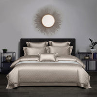 HKM-523859 140 Long-Staple Cotton Jacquard Four-Piece Bedding Set, Striped Design, Available in Standard and Plus Sizes