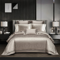 HKM-523859 140 Long-Staple Cotton Jacquard Four-Piece Bedding Set, Striped Design, Available in Standard and Plus Sizes