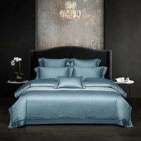 HKM-523859 140 Long-Staple Cotton Jacquard Four-Piece Bedding Set, Striped Design, Available in Standard and Plus Sizes