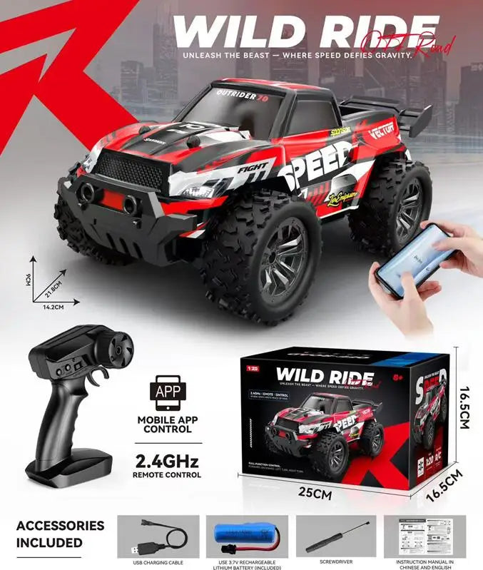 HKM-524051 1:20 Scale High-Speed Remote Control Off-Road Car with Phone Control, 2.4G Frequency - 12KM/H Speed