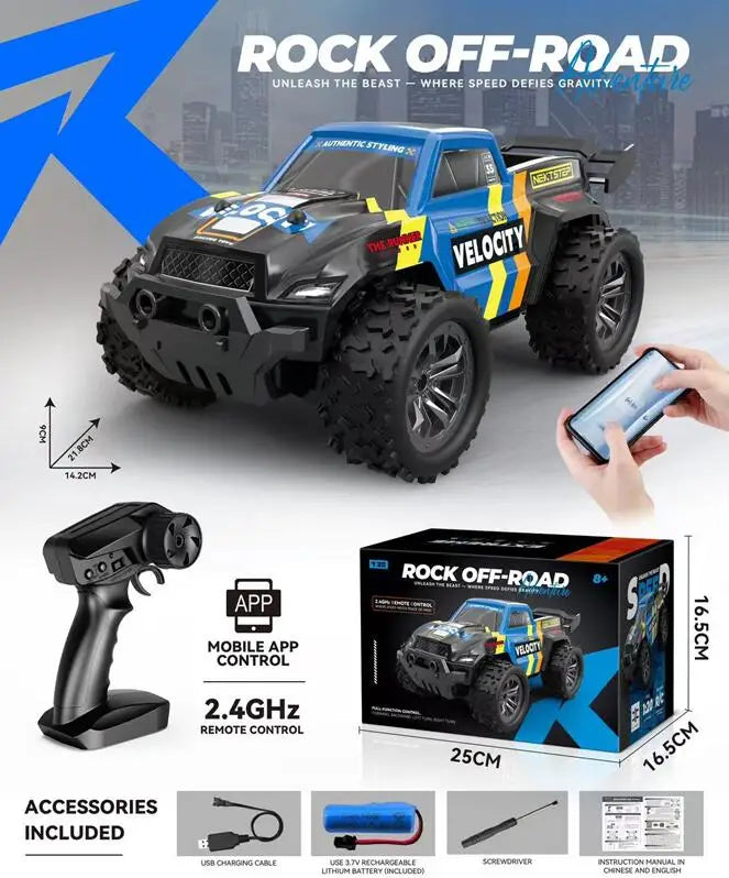HKM-524051 1:20 Scale High-Speed Remote Control Off-Road Car with Phone Control, 2.4G Frequency - 12KM/H Speed