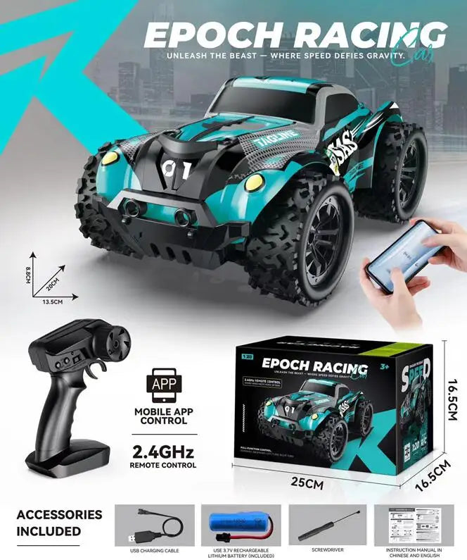 HKM-524051 1:20 Scale High-Speed Remote Control Off-Road Car with Phone Control, 2.4G Frequency - 12KM/H Speed