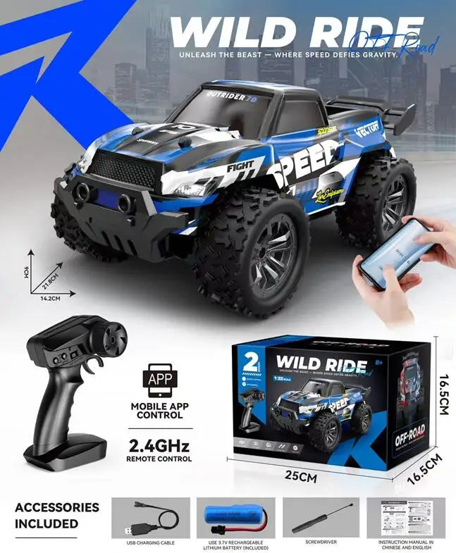 HKM-524051 1:20 Scale High-Speed Remote Control Off-Road Car with Phone Control, 2.4G Frequency - 12KM/H Speed