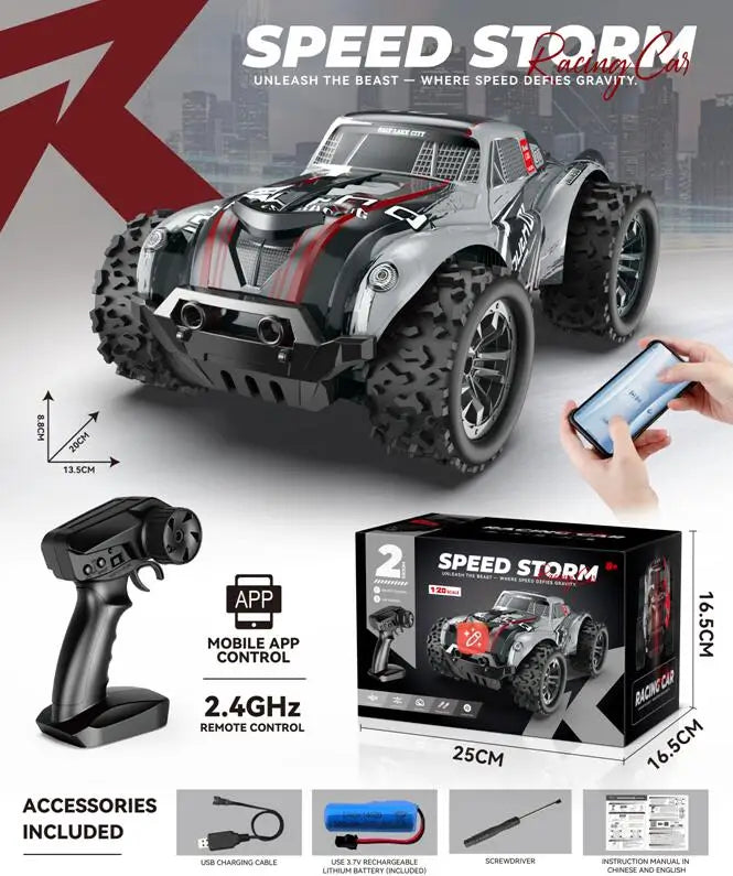 HKM-524051 1:20 Scale High-Speed Remote Control Off-Road Car with Phone Control, 2.4G Frequency - 12KM/H Speed