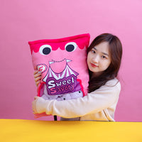 HKM-524051 Cute Plush Fruit Ringing Pillow Toy for Children - Pink & Purple, 48x38cm