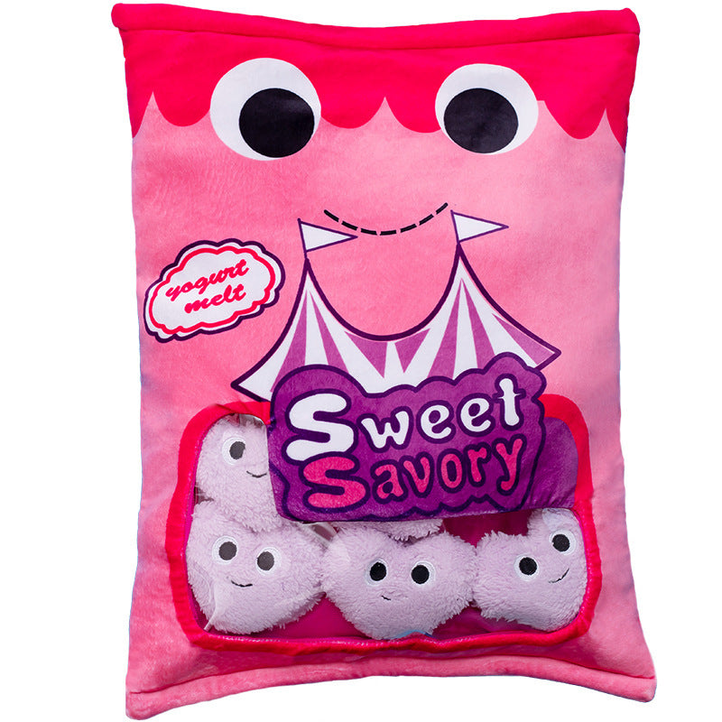 HKM-524051 Cute Plush Fruit Ringing Pillow Toy for Children - Pink & Purple, 48x38cm