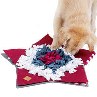 HKM-524051 Pet Slow Feeding Training Pad - 28x28 Inches Red Felt & Wool Fabric Mat
