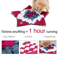 HKM-524051 Pet Slow Feeding Training Pad - 28x28 Inches Red Felt & Wool Fabric Mat