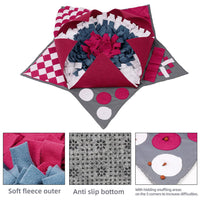 HKM-524051 Pet Slow Feeding Training Pad - 28x28 Inches Red Felt & Wool Fabric Mat