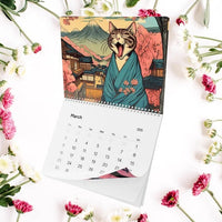 HKM-524179 2025 Sleepy Cats of Edo Wall Calendar for Cat Lovers, Modern Simplicity Design