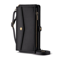 HKM-524179 Hand Rope Large Capacity Anti-Fall Mobile Phone Case for iPhone XR - TPU + PU Material, All-Inclusive Glass Design