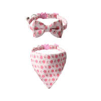 HKM-524243 Colorful Fruit Series Pet Collar and Bow Set with Triangular Binder